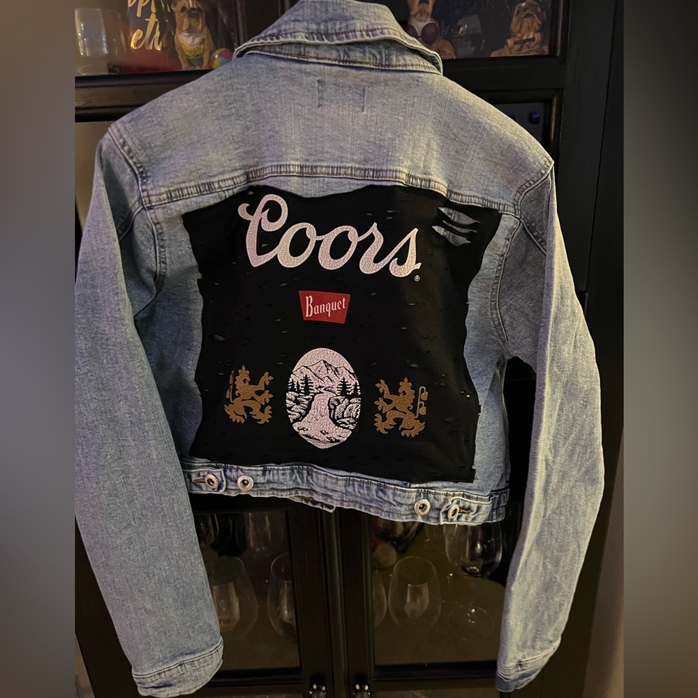 One of a kind Coors denim jacket